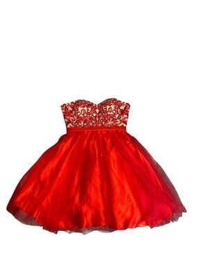 Rachel Allan Princess Homecoming / Prom Mini Dress Tulle Red Elegant Size 2